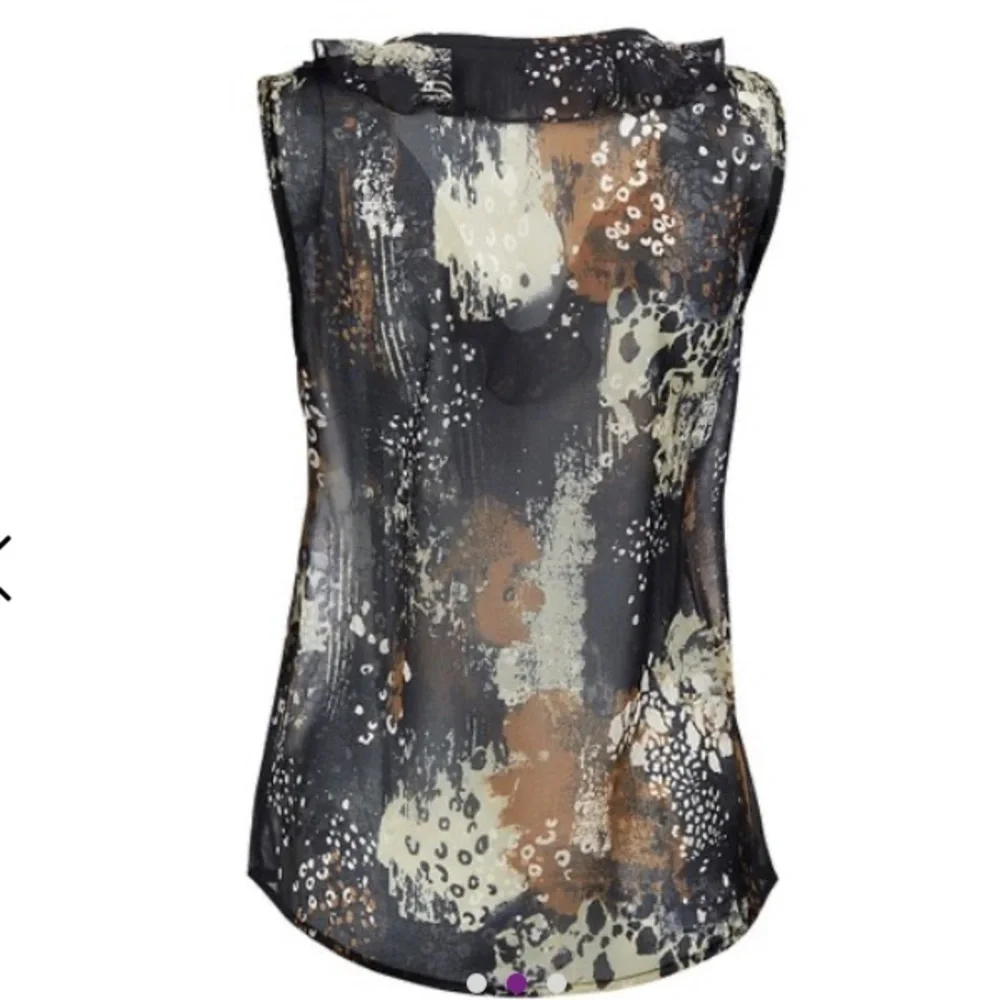 Cabi  Gray & Brown Burst Incandescent Sleeveless Top - Sz M EUC - Picture 3 of 13